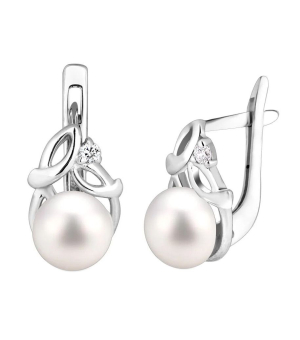 Серебряные серьги с жемчугом ‒ Mirserebra925.ru