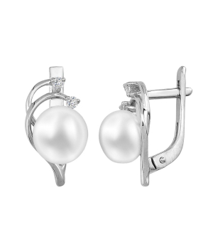 Серебряные серьги с жемчугом ‒ Mirserebra925.ru