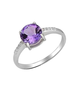 Серебряное кольцо с аметистом ‒ Mirserebra925.ru