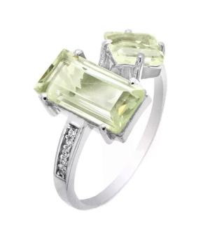 Серебряное кольцо с зеленым аметистом – Mirserebra925.ru