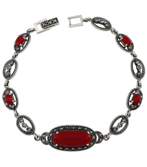 Серебряный браслет с марказитом ‒ Mirserebra925.ru