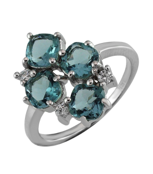 Серебряное кольцо с лондон топазом кварц ‒ Mirserebra925.ru