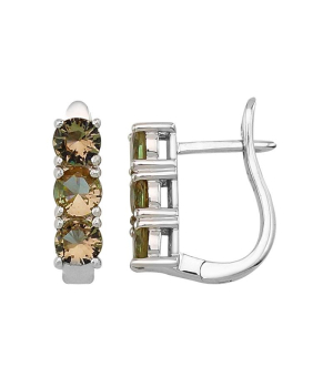 Серебряные серьги с султанитом ‒ Mirserebra925.ru