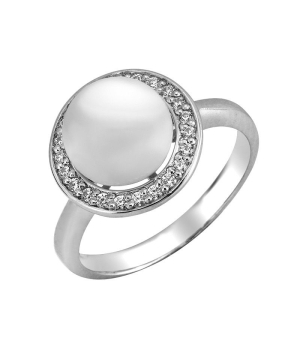Серебряное кольцо с жемчугом ‒ Mirserebra925.ru