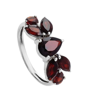 Серебряное кольцо с гранатом – Mirserebra925.ru