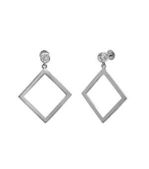 Серебряные серьги с цирконом ‒ Mirserebra925.ru