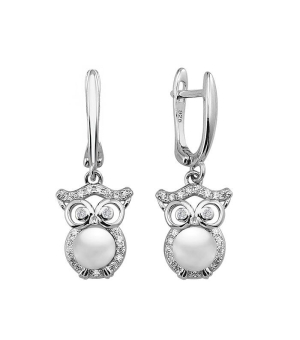 Серебряные серьги с жемчугом ‒ Mirserebra925.ru