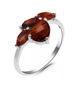 Серебряное кольцо с гранатом – Mirserebra925.ru