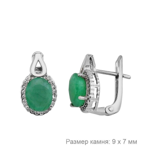 Серебряные серьги с изумрудом – Mirserebra925.ru