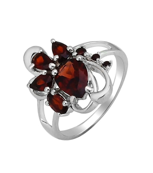 Серебряное кольцо с гранатом – Mirserebra925.ru