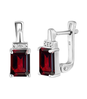 Серебряные серьги с гранатом – Mirserebra925.ru