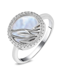 Серебряное кольцо с перламутром ‒ Mirserebra925.ru