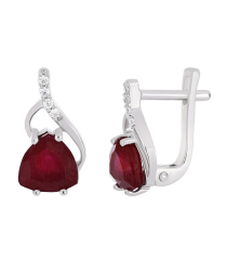 Серебряные серьги с рубином – Mirserebra925.ru