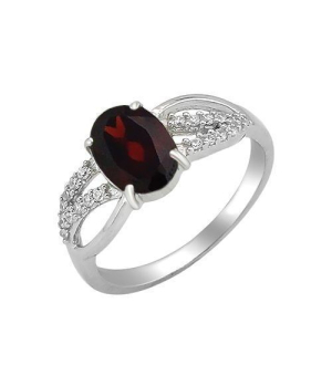 Серебряное кольцо с гранатом – Mirserebra925.ru