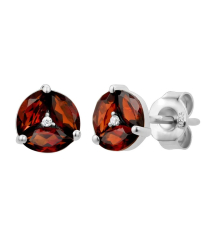 Серебряные серьги с гранатом – Mirserebra925.ru