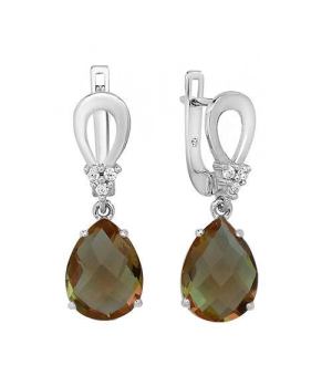 Серебряные серьги с султанитом ‒ Mirserebra925.ru