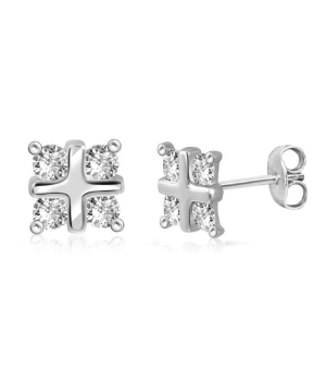 Серебряные серьги с цирконом ‒ Mirserebra925.ru