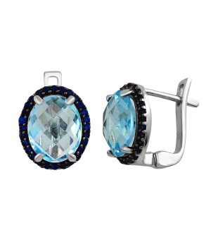 Серебряные серьги микс камней – Mirserebra925.ru