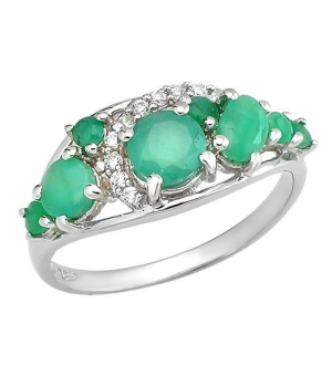 Серебряное кольцо с изумрудом – Mirserebra925.ru