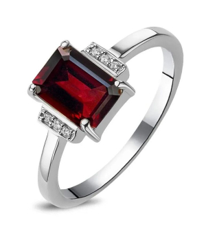 Серебряное кольцо с гранатом – Mirserebra925.ru