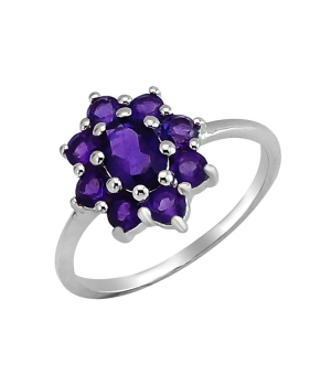 Серебряное кольцо с аметистом ‒ Mirserebra925.ru