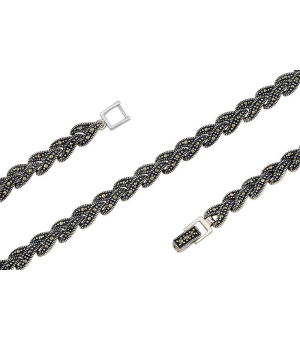 Серебряный браслет с марказитом ‒ Mirserebra925.ru