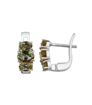 Серебряные серьги с султанитом ‒ Mirserebra925.ru