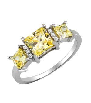 Серебряное кольцо с цирконом ‒ Mirserebra925.ru