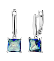 Серебряные серьги с мистик кварцем ‒ Mirserebra925.ru