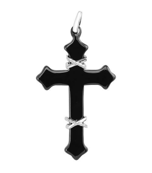 Крестик с керамикой – Mirserebra925.ru