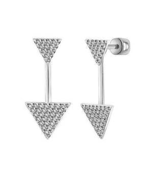 Серебряные серьги с цирконом ‒ Mirserebra925.ru