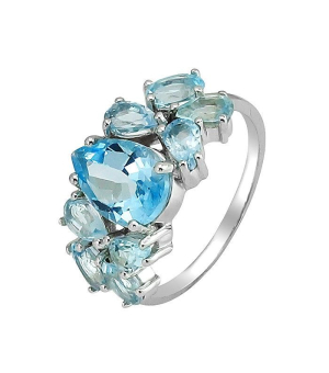 Серебряное кольцо с топазом ‒ Mirserebra925.ru