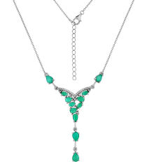 Серебряное колье с изумрудами – Mirserebra925.ru