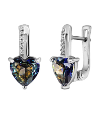 Серебряные серьги с мистик кварцем ‒ Mirserebra925.ru