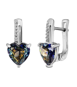 Серебряные серьги с мистик кварцем ‒ Mirserebra925.ru