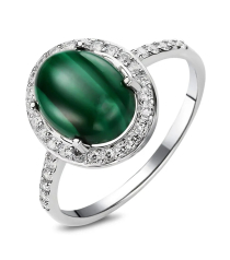 Серебряное кольцо с малахитом – Mirserebra925.ru