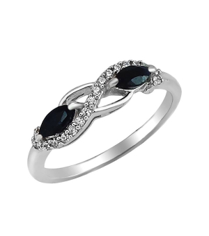 Серебряное кольцо с сапфиром – Mirserebra925.ru