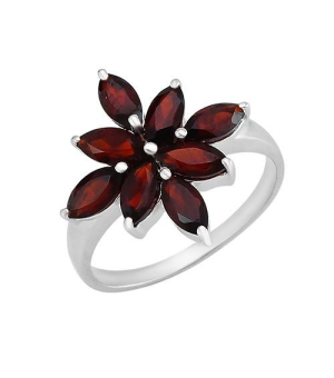 Серебряное кольцо с гранатом – Mirserebra925.ru