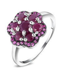 Серебряное кольцо с рубином – Mirserebra925.ru