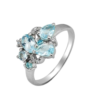 Серебряное кольцо с топазом ‒ Mirserebra925.ru