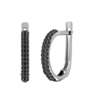 Серебряные серьги с цирконом ‒ Mirserebra925.ru