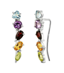 Серебряные серьги микс камней – Mirserebra925.ru