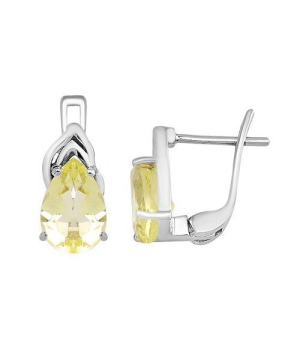 Серебряные серьги с лимонным топазом – Mirserebra925.ru