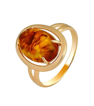 Серебряное кольцо с янтарем ‒ Mirserebra925.ru