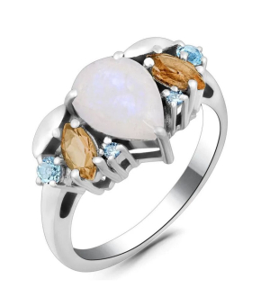 Серебряное кольцо микс камней – Mirserebra925.ru