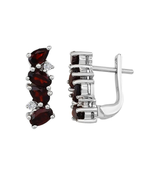 Серебряные серьги с гранатом – Mirserebra925.ru