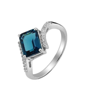 Серебряное кольцо с лондон топазом кварц ‒ Mirserebra925.ru