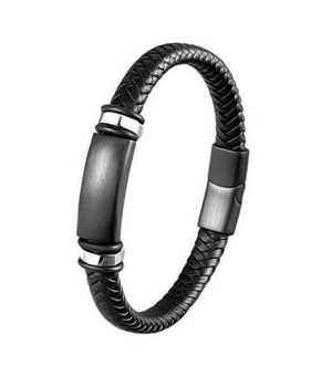 Мужской браслет из кожи с магнитной застежкой ‒ Mirserebra925.ru