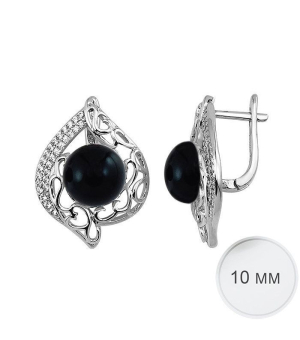 Серебряные серьги с жемчугом ‒ Mirserebra925.ru