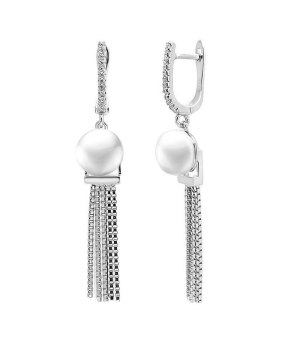 Серебряные серьги с жемчугом ‒ Mirserebra925.ru